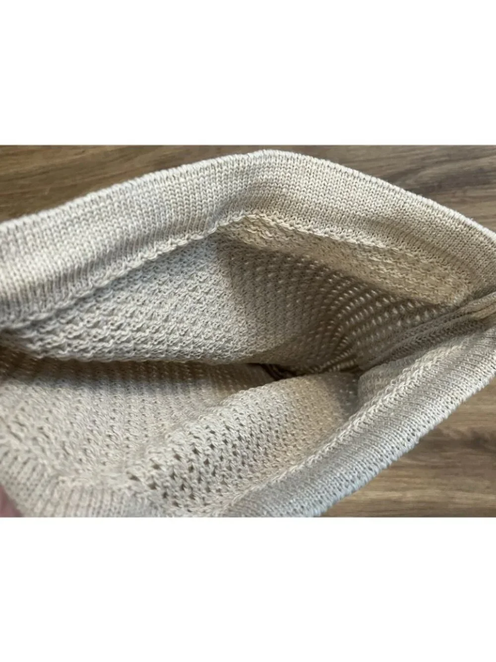 Ladies Beige Crocheted Backpack Drawstring Bag Purse Boho Hippie Casual New